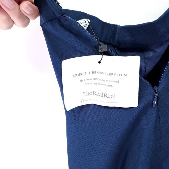 Carolina Herrera Silk Trousers Size 8 Straight leg Flat front Brown Back Zip - Picture 14 of 15